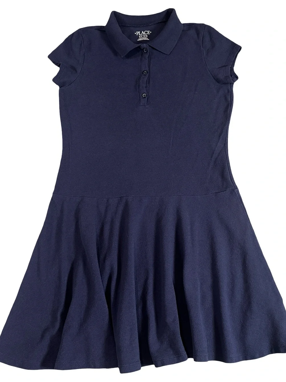 Children’s Place Girls Navy Uniform Polo Skater Dress L 10/12 Cotton Lot of 2